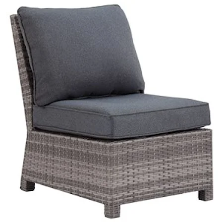 Contemporary Armless Chair with Cushion